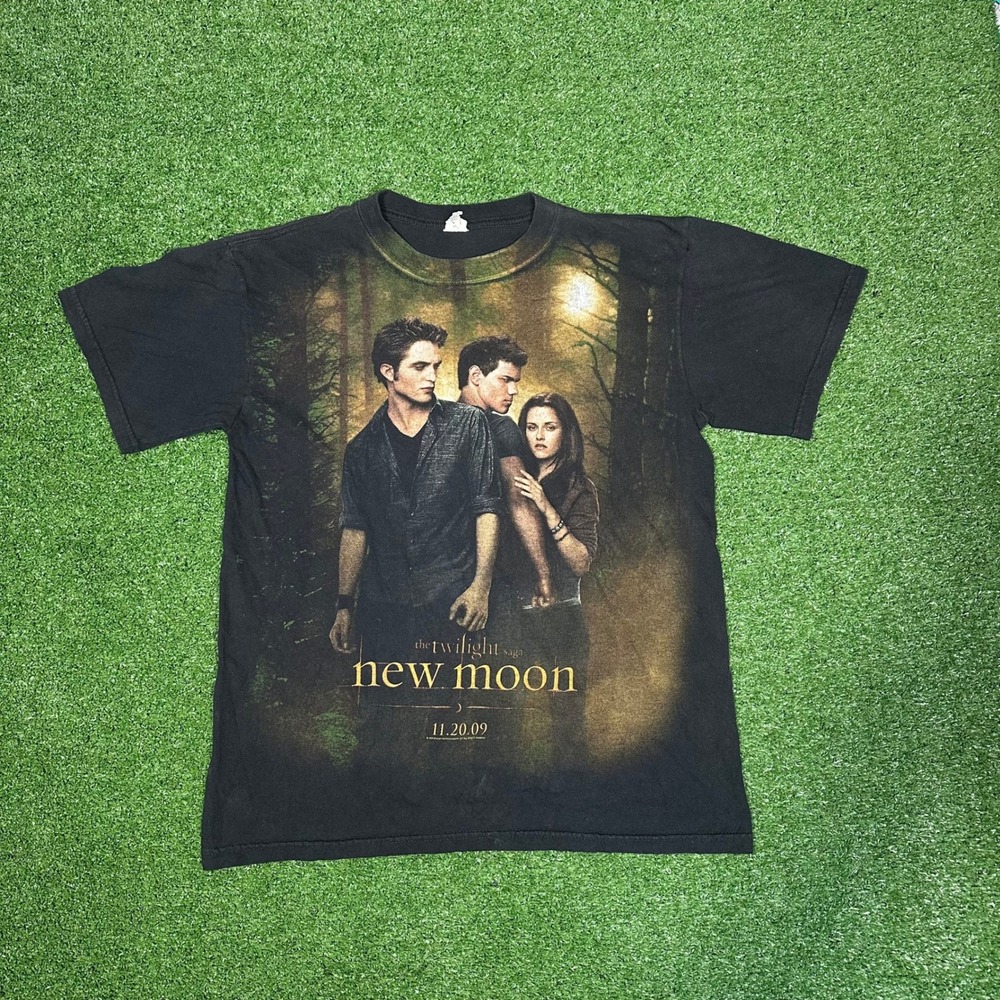Y2K The Twilight Saga New Moon Movie Promo T-Shirt Anvil Blue 2009 Mens Medium
